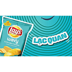 Lốc 10 gói snack khoai tây Lay's Wavy vị phô mai Cheddar 90g