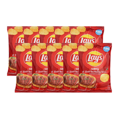 Lốc 10 gói snack khoai tây Lay's Wavy vị thăn bò nướng Texas 54g