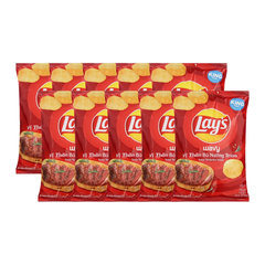 Lốc 10 gói snack khoai tây Lay's Max vị thăn bò Texas 90g