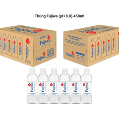 Lốc 12 chai nước pH8 bổ sung kiềm Fujiwa 450ml