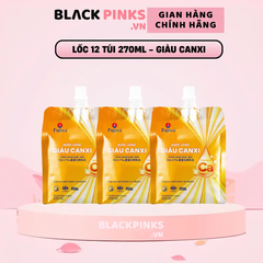 Lốc 12 túi nước uống giàu canxi Fujiwa vị cam 270ml