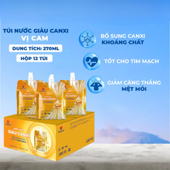 Lốc 24 túi nước uống giàu canxi Fujiwa vị cam 270ml