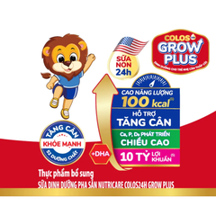 Lốc 4 hộp sữa bột pha sẵn Colos 24h Grow Plus 110ml