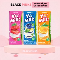 Lốc 4 hộp sữa chua uống tiệt trùng Vinamilk Yomilk hương dâu/cam/việt quất bạc hà 170ml