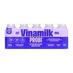 Lốc 5 chai sữa chua uống men sống Vinamilk Probi có đường/ít đường/dâu/dưa gang/việt quất 65ml
