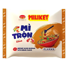 Lốc 5 gói mì trộn Miliket vị phô mai/kebab/carbonara/cà ri/kim chi gói 117g