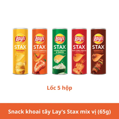Lốc 5 hộp snack khoai tây Lay's Stax mix vị 65g