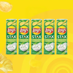 Lốc 5 hộp snack khoai tây Lay's Stax vị kem chua hành 100g