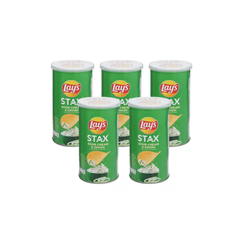 Lốc 5 hộp snack khoai tây Lay's Stax vị kem chua hành 65g