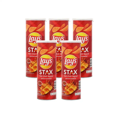 Lốc 5 hộp snack khoai tây Lay's Stax vị mực sốt cay 100g
