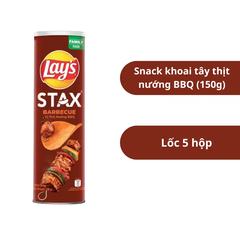 Lốc 5 hộp snack khoai tây Lay's Stax vị thịt nướng BBQ 150g