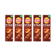 Lốc 5 hộp snack khoai tây Lay's Stax vị thịt nướng BBQ 150g