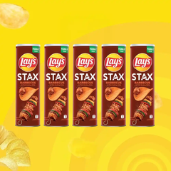 Lốc 5 hộp snack khoai tây Lay's Stax vị thịt nướng BBQ 150g