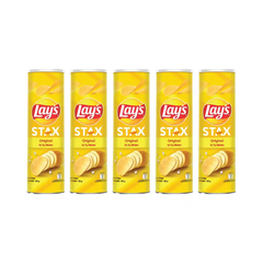 Lốc 5 hộp snack khoai tây Lay's Stax vị tự nhiên 150g