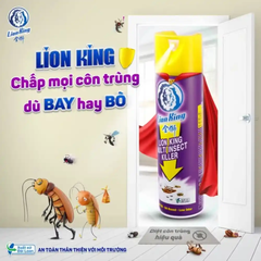 Lốc 6 chai bình xịt ruồi muỗi côn trùng Lion King 600ml