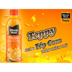 Lốc 6 chai nước cam có tép Teppy Minute Maid 327ml