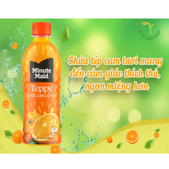 Lốc 6 chai nước cam có tép Teppy Minute Maid 327ml