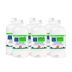 Lốc 6 chai nước muối súc miệng I-on Fujisalt hương bạc hà 680ml