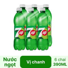Lốc 6 chai nước ngọt 7Up 390ml