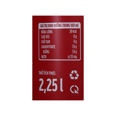 Lốc 6 chai nước ngọt Coca Cola 2.25L