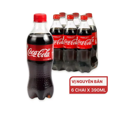 Lốc 6 chai nước ngọt Coca Cola 390ml
