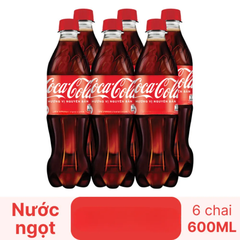 Lốc 6 chai nước ngọt Coca Cola 600ml