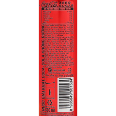 Lốc 6 chai nước ngọt Coca Cola zero sugar 320ml