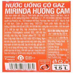 Lốc 6 chai nước ngọt Mirinda cam 1.5L