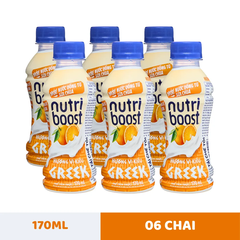Lốc 6 chai sữa chua uống Nutriboost Hy Lạp cam 170ml