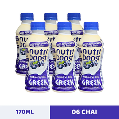 Lốc 6 chai sữa chua uống Nutriboost Hy Lạp việt quất 170ml