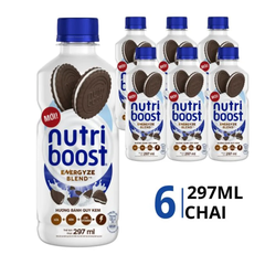 Lốc 6 chai sữa trái cây Nutriboost bánh quy kem 297ml