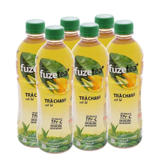 Lốc 6 chai trà chanh sả Fuzetea+ 450ml