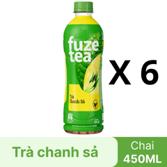 Lốc 6 chai trà chanh sả Fuzetea+ 450ml