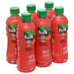 Lốc 6 chai trà đào và hạt chia Fuzetea+ 350ml