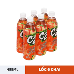 Lốc 6 chai trà đen C2 hương đào 455ml