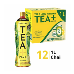 Lốc 6 chai trà ô long TEA+ Plus vị chanh 1L