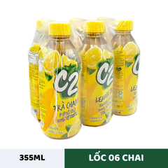 Lốc 6 chai trà xanh C2 hương chanh 355ml