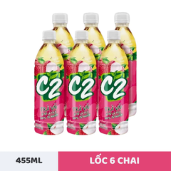 Lốc 6 chai trà xanh C2 hương vải 455ml