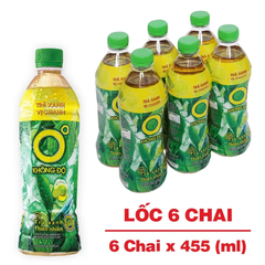 Lốc 6 chai trà xanh không độ 455ml