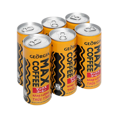 Lốc 6 lon cà phê sữa Georgia Max Coffee 180ml