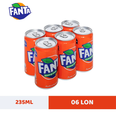 Lốc 6 lon nước ngọt Fanta cam 235ml