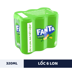 Lốc 6 lon nước ngọt Fanta soda kem 320ml