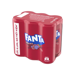 Lốc 6 lon nước ngọt Fanta xá xị 320ml