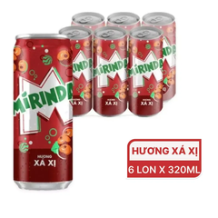 Lốc 6 lon nước ngọt Mirinda xá xị 320ml
