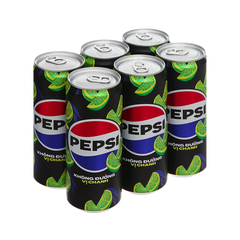 Lốc 6 lon nước ngọt Pepsi không calo vị chanh 320ml