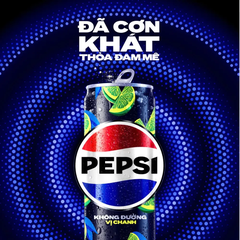 Lốc 6 lon nước ngọt Pepsi không calo vị chanh 320ml