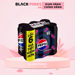 Lốc 6 lon nước  ngọt Pepsi không calo vị phúc bồn tử 320ml