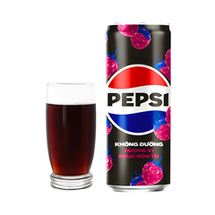 Lốc 6 lon nước  ngọt Pepsi không calo vị phúc bồn tử 320ml