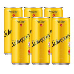 Lốc 6 lon nước soda Schweppes Tonic Water 320ml