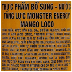 Lốc 6 lon nước tăng lực Monster Energy Mango vị xoài 355ml